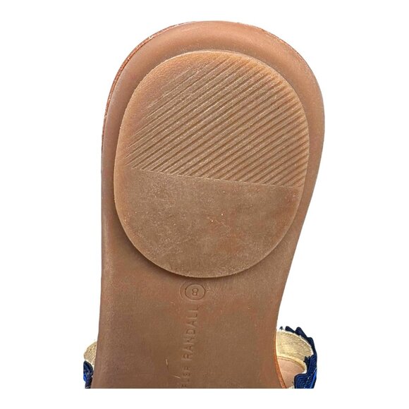 Loeffler Randal Birdie Natural Canvas Ric Rac Ruffle Slides - Picture 8 of 11